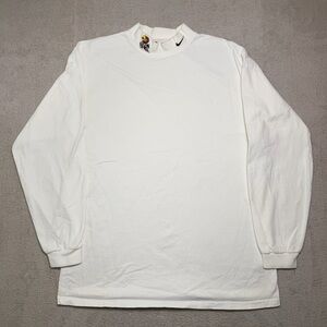 Vintage Nike Team KU Jayhawks Turtleneck Long Sleeve Shirt Men’s Large White